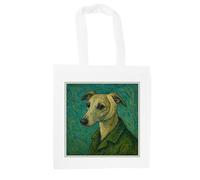 Purely Home Van Gogh Whippet Tote Bag - Reusable Shopping Bag Artwork Gifts for Dog Lovers