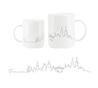 Purely Home Venice Mug City Skyline - Bone China Mug White Coffee/Tea Italy Present Gift for Travel Lovers