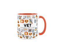 Purely Home Vet Mug - Humourous Trades Funny Novelty Gift - Tea/Coffee Hot Drinks Orange Ceramic Cup Present for Vets/Veterinarian