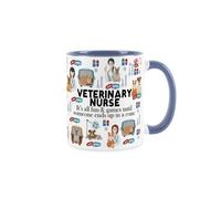 Purely Home Vet Nurse Mug - Humorous Veterinary Trades Funny Novelty Gift - Tea/coffee Hot Drinks Blue Ceramic Cup Present