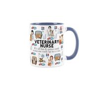 Purely Home Vet Nurse Mug - Humorous Veterinary Trades Funny Novelty Gift - Tea/Coffee Hot Drinks Blue Ceramic Cup Present