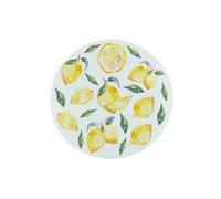 Purely Home Vibrant Lemons Textured Glass Round Trivet - Small Kitchen Chopping Board