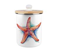 Purely Home Vibrant Starfish Food Waste Caddy - Metal 2L Decorative Kitchen Compost Bin