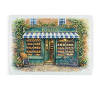 Purely Home Village Bakery Worktop Protector - Large Textured Glass Chopping Board