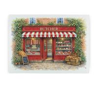 Purely Home Village Butcher Worktop Protector - Large Textured Glass Chopping Board