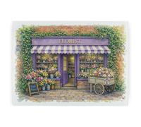 Purely Home Village Florist Worktop Protector - Large Textured Glass Chopping Board
