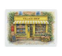 Purely Home Village Shop Worktop Protector - Large Textured Glass Chopping Board