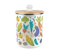 Purely Home Vintage Allotment Food Waste Caddy - Enamel 2L Kitchen Compost Bin