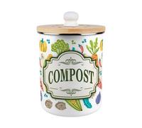 Purely Home Vintage Allotment Labelled Compost Caddy - Enamel 2L Kitchen Food Bin