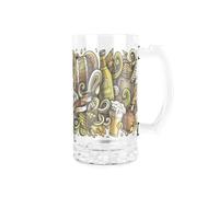 Purely Home Vintage Beer Glass Stein - Sea Shanty Pints Keg Novelty Glass Gift/Present - 450ml Drinking Cup/Tankard with Handle
