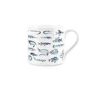 Purely Home Vintage Fish Mug - Fishing & Angling Gift - Bone China Mug Tea/Coffee Present