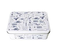 Purely Home Vintage Fishing Tin - Rectangular Metal Storage Tackle Container Fishermen Gifts 195 X 125 X 75mm