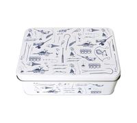Purely Home Vintage Fishing Tin - Rectangular Metal Storage Tackle Container Fishermen Gifts 195 x 125 x 75mm