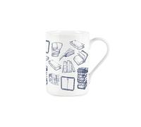 Purely Home Vintage Hobbies Range - Books and Reading Themed Mug - Fine Bone China Style White Mug Coffee/Tea Gift