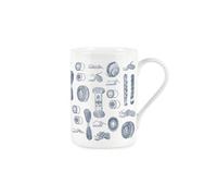 Purely Home Vintage Hobbies Range - Knitting Themed Mug - Fine Bone China Style White Mug Coffee/tea Gift