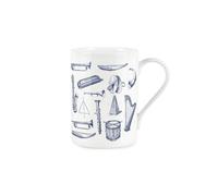 Purely Home Vintage Hobbies Range - Music And Instruments Themed Mug - Fine Bone China Style White Mug Coffee/tea Gift