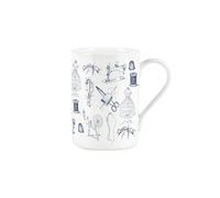 Purely Home Vintage Hobbies Range - Sewing Themed Mug - Bone China Style White Mug Coffee/Tea Gift