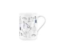 Purely Home Vintage Hobbies Range - Sewing Themed Mug - Fine Bone China Style White Mug Coffee/tea Gift