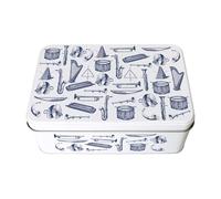 Purely Home Vintage Music Tin - Rectangular Metal Storage Container Musician Gifts 195 x 125 x 75mm