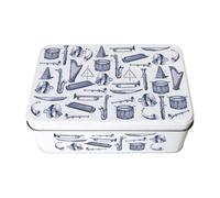 Purely Home Vintage Music Tin - Rectangular Metal Storage Container Musician Gifts 195 X 125 X 75mm