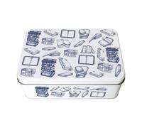 Purely Home Vintage Reading Tin - Rectangular Metal Storage Container Book Themed Gifts 195 X 125 X 75mm