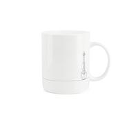 Purely Home Violin Mug - Musical Instrument Line Drawn Mug - Bone China White Coffee Tea Present Gift