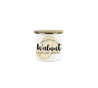 Purely Home Walnuts Mini Storage Canister - White Classic Snacks Nibbles Metal Enamel Food Storage Container