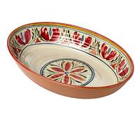 Purely Home Warm Mediterranean Large Oval Melamine Serving Bowl, 33cm x 22cm