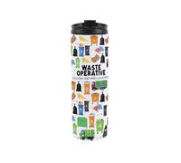 Purely Home Waste Operative Travel Mug - Novelty Bin Man Worker Gift - Stainless Steel Double-Walled Hot/cold Drinks Travel Flask