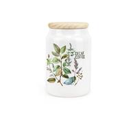 Purely Home - Watercolour Herbs - Decaf Coffee Canister - Kitchen Storage Jar