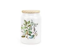 Purely Home - Watercolour Herbs - Decaf Tea Canister - Kitchen Storage Jar