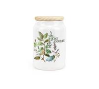 Purely Home - Watercolour Herbs - Hot Chocolate Canister - Kitchen Storage Jar