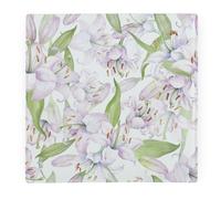 Purely Home Watercolour Lilies Large Square Worktop Protector - Smooth Glass Chopping Board