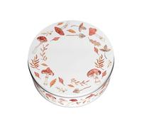 Purely Home Watercolour Mushrooms & Toadstools Small Cake Tin - Woodland Kitchen Gifts - Round Metal Storage Container For Baking 18 X 7Cm