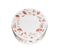 Purely Home Watercolour Mushrooms & Toadstools Small Cake Tin - Woodland Themed Kitchen Gifts - Round Metal Storage Container for Baking 18 x 7cm