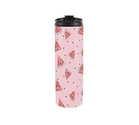 Purely Home Watermelon Travel Mug - Pink Fruit Print Novelty Gift - Reusable Stainless Steel Vacuum-Sealed Double-Walled Hot/Cold Drinks Travel Flask 500ml (16 fl oz)