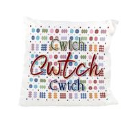 Purely Home Welsh Cwtch Cushion - Colourful Tapestry Design Soft Throw Pillow Décor Gift, 38x38cm