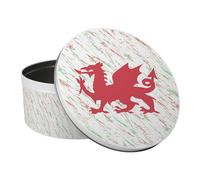 Purely Home Welsh Dragon Cake Tin - Cymru Wales Souvenir Gifts - Large Round Metal Kitchen Storage Container 23 X 10Cm