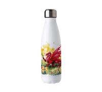 Purely Home Welsh Dragon Stainless Steel Water Bottle - Daffodils Patriotic Welsh Gifts - Double Walled 500Ml Metal Hot/cold Drinks Bottle