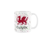 Purely Home Welsh Dragon Uncle Mug - Red & Green Wales Ewythr Souvenir Gift - Tea/Coffee Present Ceramic Cup