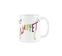 Purely Home Whippet Dog Mug - Colourful Paw Prints Text Novelty Gift for Dog Lovers - Tea/Coffee Ceramic White Cup