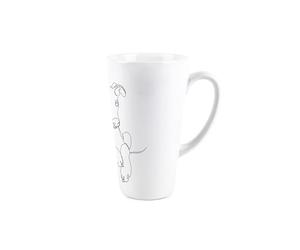 Purely Home Whippet Line Art Novelty Tall Latte Mug - Ceramic Tea/Coffee Cup - Dog Owners Present/Gift