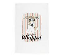 Purely Home Whippet Tea Towel - Novelty Dog Themed Gift Kitchen Linen/dish Cloth