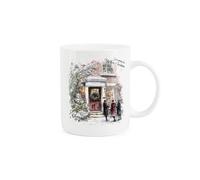 Purely Home White Christmas Mug - Festive Carol Singers Xmas Gift Mug - Bone China Cup