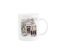 Purely Home White Christmas Mug - Festive Carol Singers Xmas Gift/Present Mug - Tea Coffee White Bone China Cup