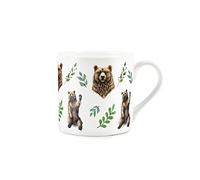 Purely Home Wild Grizzly Brown Bears - Fine Bone China White Mug Coffee/Tea Present Gift for Animal Lovers