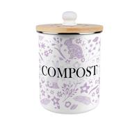 Purely Home Wild Rabbits Compost Caddy - Lilac Enamel 2L Kitchen Food Waste Bin