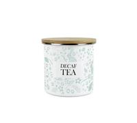 Purely Home Wild Rabbits Decaf Tea Canister - Green Metal Enamel Medium Sized Kitchen Food Storage Container