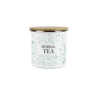 Purely Home Wild Rabbits Herbal Tea Canister - Green Metal Enamel Medium Sized Kitchen Food Storage Container
