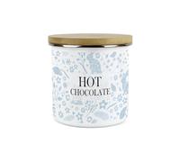 Purely Home Wild Rabbits Hot Chocolate Canister - Blue Foliage & Wildlife Homewares Gifts - 1.2L Enamel Hot Drinks/Food Kitchen Storage Container